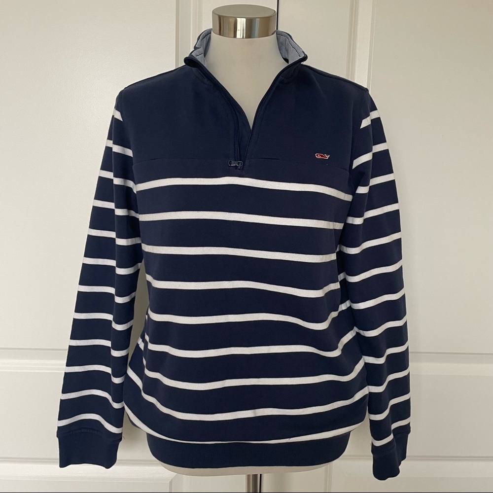 Girls Vineyard Vines Blue/White Striped Pullover Sweater Youth Size 16 XL,